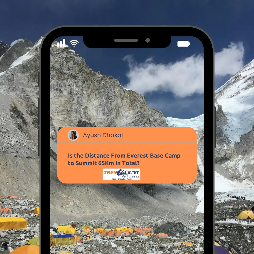 Distance From Everest Base Camp to Summit